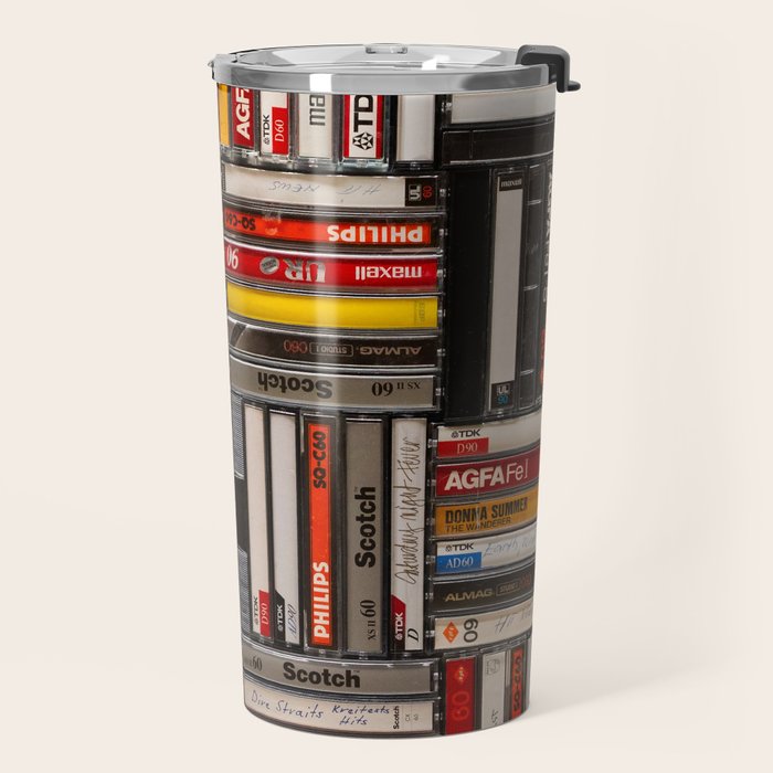 Music cassette stacks color  Travel Mug Gallery Image 2