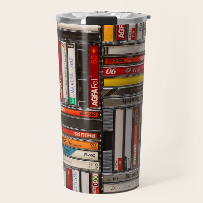 Music cassette stacks color  Travel Mug Gallery Image 1
