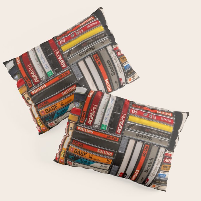 Music cassette stacks color  Pillow Sham Gallery Image 3