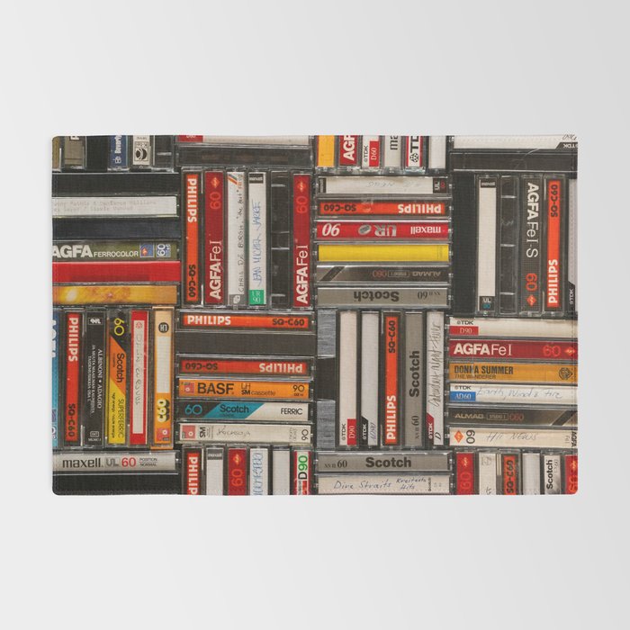 Music cassette stacks color  Rug Gallery Image 2