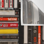Music cassette stacks color  Wall Tapestry Gallery Image 3