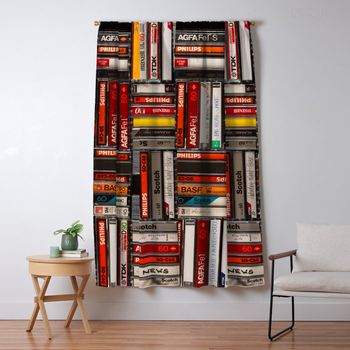 Music cassette stacks color  Window Curtain Gallery Image 5