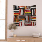 Music cassette stacks color  Wall Tapestry Gallery Image 2
