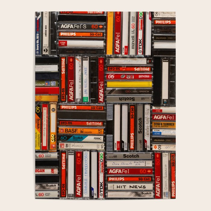 Music cassette stacks color  Poster Gallery Image 4