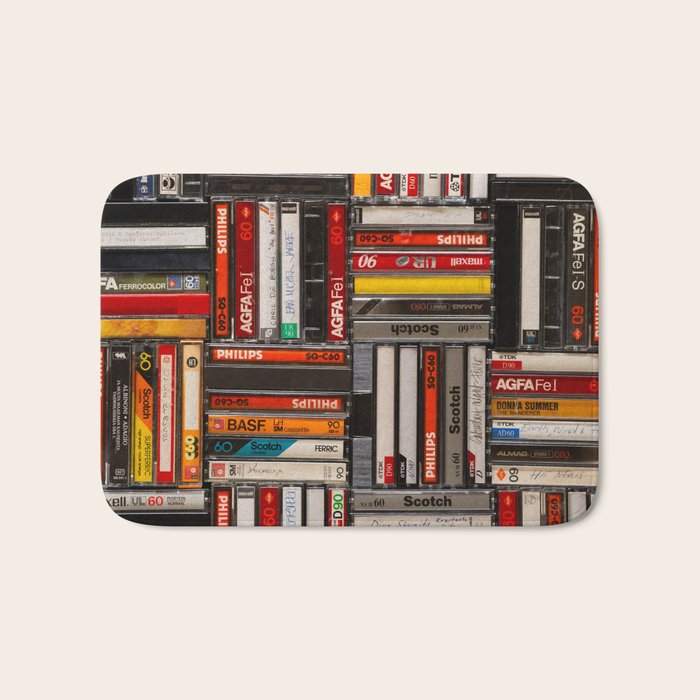 Music cassette stacks color  Bath Mat Gallery Image 1