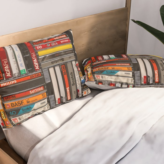 Music cassette stacks color  Pillow Sham Gallery Image 2