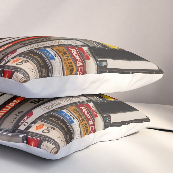 Music cassette stacks color  Pillow Sham Gallery Image 3