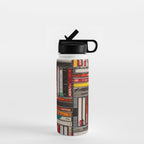 Music cassette stacks color  Water Bottle Gallery Image 1