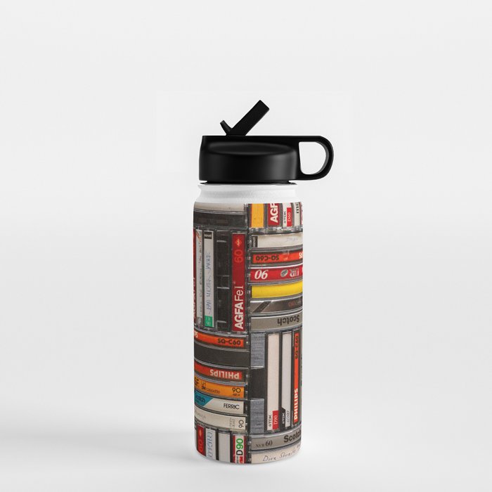 Music cassette stacks color  Water Bottle Gallery Image 1