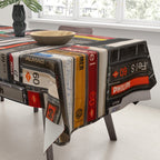 Music cassette stacks color  Tablecloth Gallery Image 3