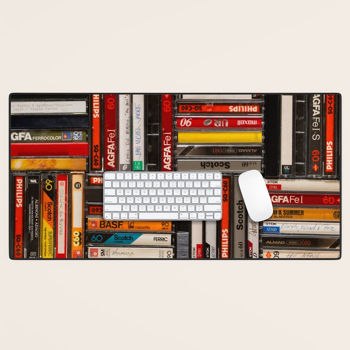 Music cassette stacks color  Desk Mat Gallery Image 1