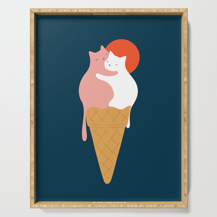 Cat Landscape 145: Strawberry & Vanilla Serving Tray Gallery Image 1