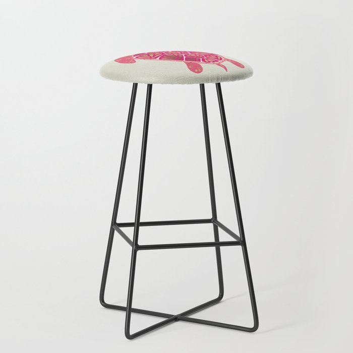 Sea Turtle in Pink & Gold Stool Gallery Image 1