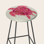 Sea Turtle in Pink & Gold Stool Gallery Image 2
