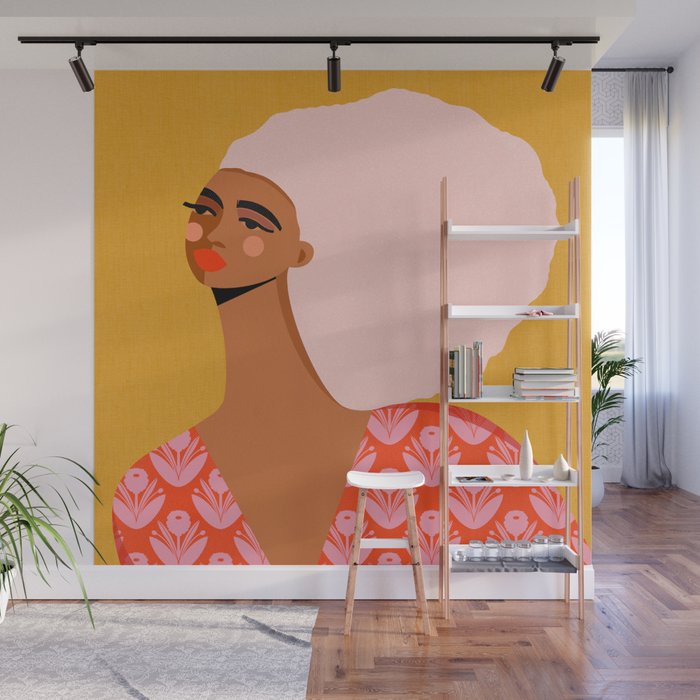 Pink Hair, Don't Care Wall Mural Gallery Image 1