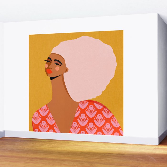 Pink Hair, Don't Care Wall Mural Gallery Image 2