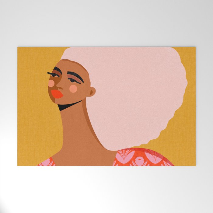 Pink Hair, Don't Care Welcome Mat Gallery Image 1