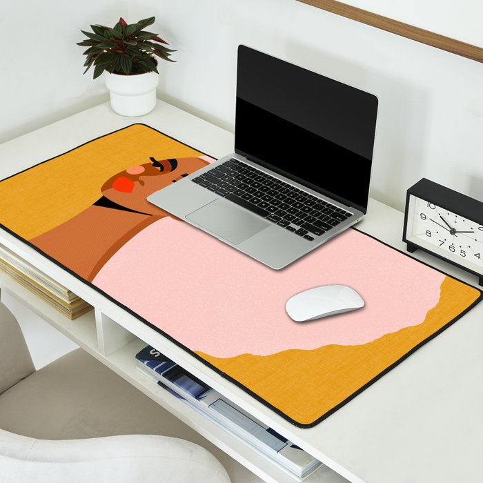 Pink Hair, Don't Care Desk Mat Gallery Image 2
