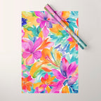 Fragments Of Botanical Memory Multicolor Flowers Wrapping Paper Gallery Image 1