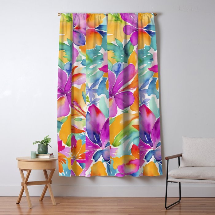 Fragments Of Botanical Memory Multicolor Flowers Window Curtain Gallery Image 5