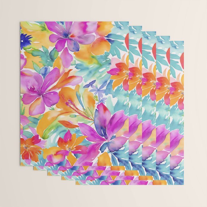 Fragments Of Botanical Memory Multicolor Flowers Wrapping Paper Gallery Image 3