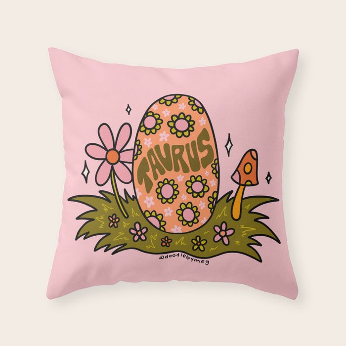 Taurus Easter Egg Throw Pillow Gallery Image 6