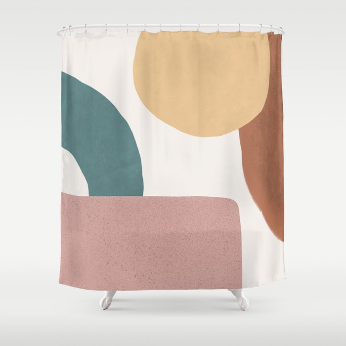 Abstract Earth 1-2 - Painted Shapes Shower Curtain Gallery Image 1