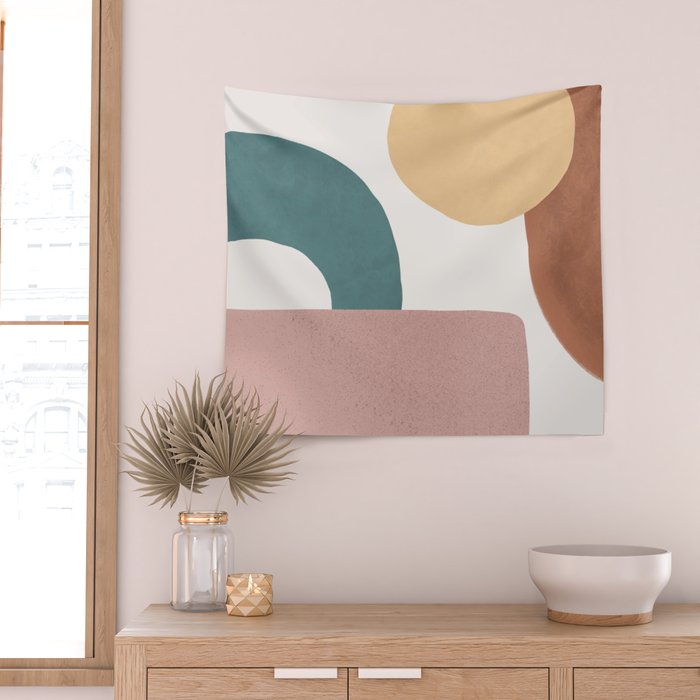 Abstract Earth 1-2 - Painted Shapes Wall Tapestry Gallery Image 2
