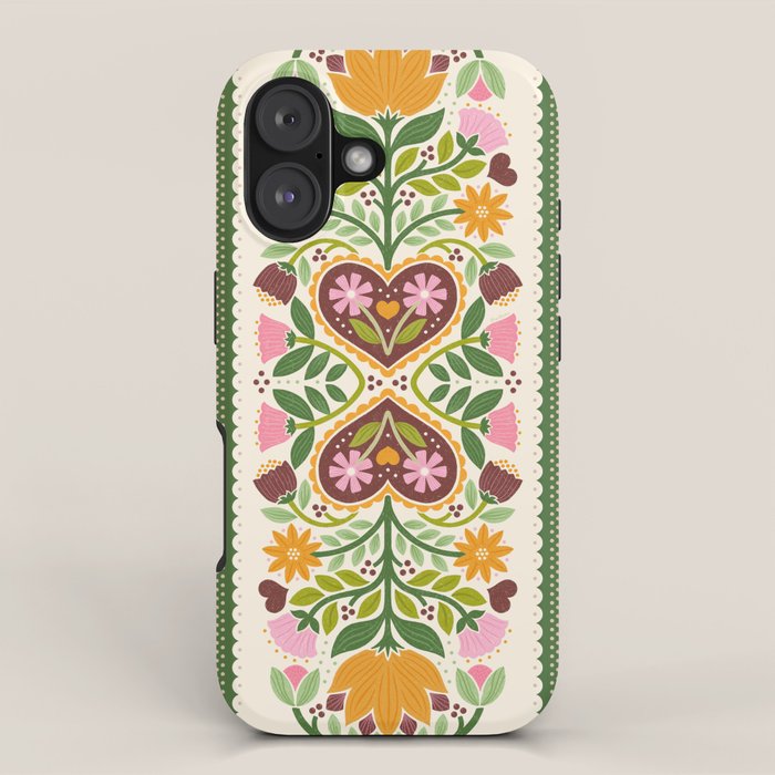 Let your Love Bloom Floral Folk Art iPhone Case Gallery Image 1