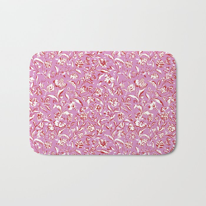 Painterly Florals - Red Orchid Bath Mat Gallery Image 1