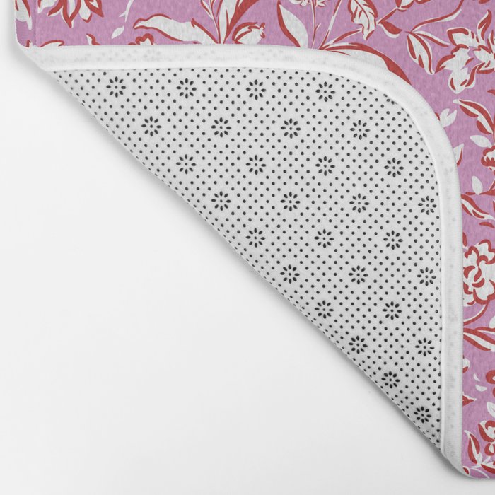 Painterly Florals - Red Orchid Bath Mat Gallery Image 2