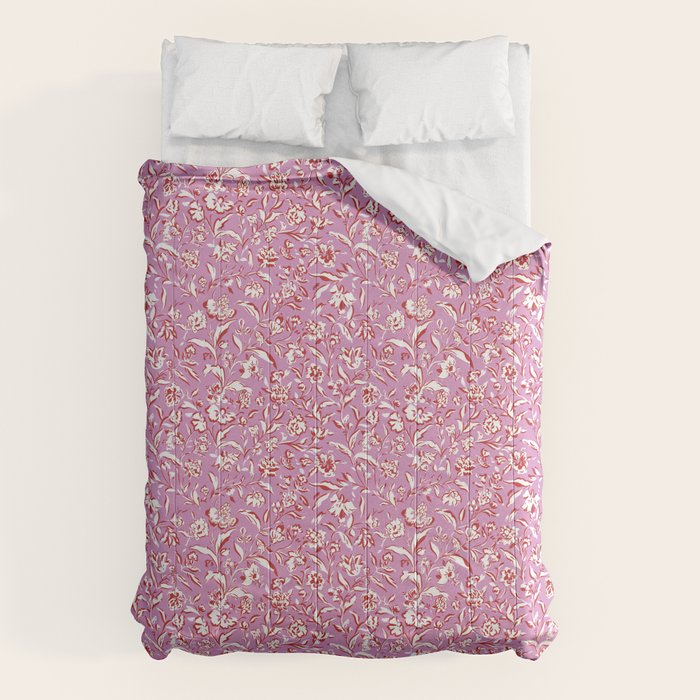 Painterly Florals - Red Orchid Comforter Gallery Image 6