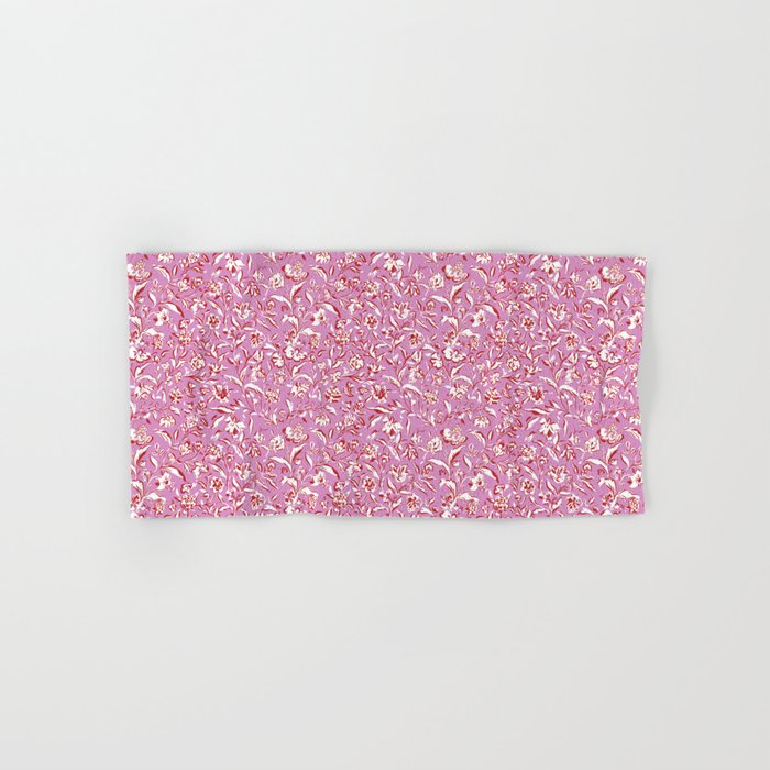 Painterly Florals - Red Orchid Bath Towel Gallery Image 1