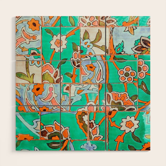 Floral Morocco Wood Wall Art Gallery Image 1