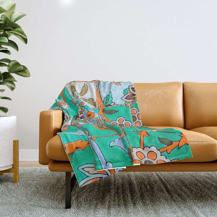 Floral Morocco Throw Blanket Gallery Image 1
