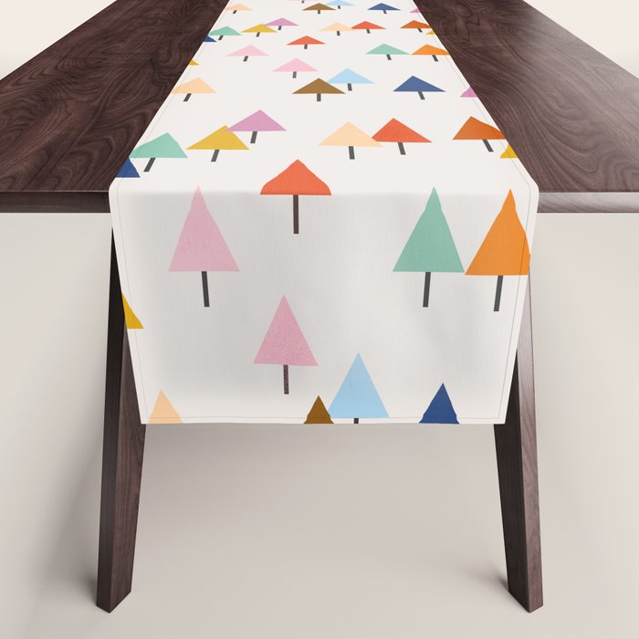 Pastel Triangle Trees: Cozy Winter Vibes with Modern Charm Table Runner Gallery Image 1