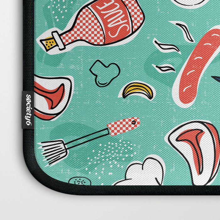 Backyard BBQ Aqua Laptop Sleeve Gallery Image 3