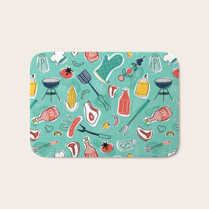 Backyard BBQ Aqua Bath Mat Gallery Image 1