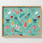 Backyard BBQ Aqua Serving Tray Gallery Image 1