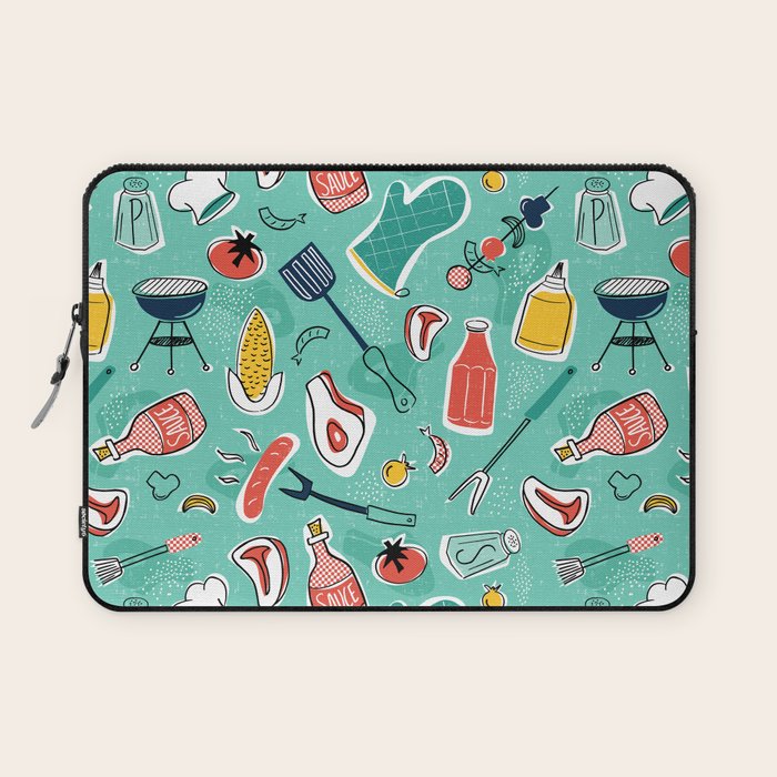 Backyard BBQ Aqua Laptop Sleeve Gallery Image 1