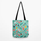 Backyard BBQ Aqua Tote Bag Gallery Image 2
