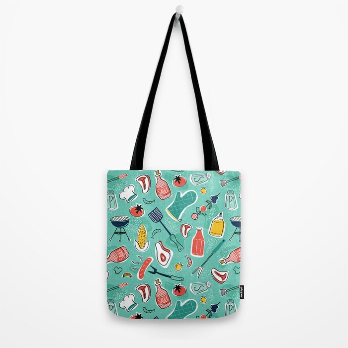 Backyard BBQ Aqua Tote Bag Gallery Image 2