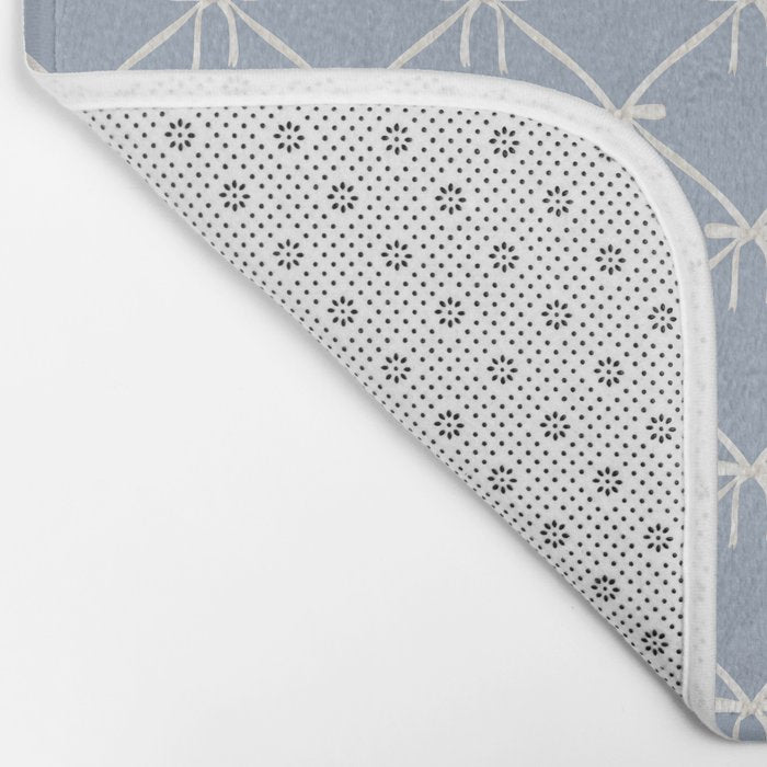 Bows & Ribbons Pattern XLIV Light Pastel Blue Bath Mat Gallery Image 2