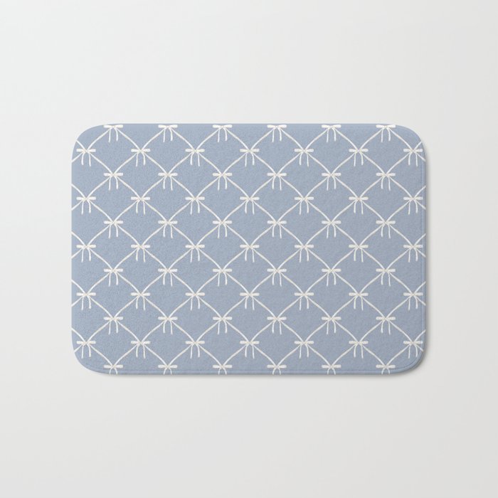 Bows & Ribbons Pattern XLIV Light Pastel Blue Bath Mat Gallery Image 1