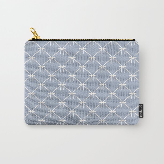 Bows & Ribbons Pattern XLIV Light Pastel Blue Carry All Pouch Gallery Image 1