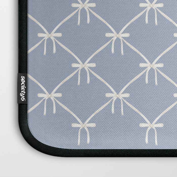 Bows & Ribbons Pattern XLIV Light Pastel Blue Laptop Sleeve Gallery Image 3