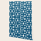 Mid Century Modern Geometric 04 Blue Wallpaper Gallery Image 2