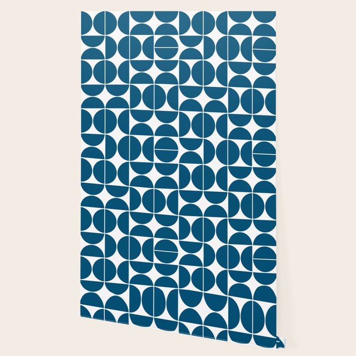 Mid Century Modern Geometric 04 Blue Wallpaper Gallery Image 2