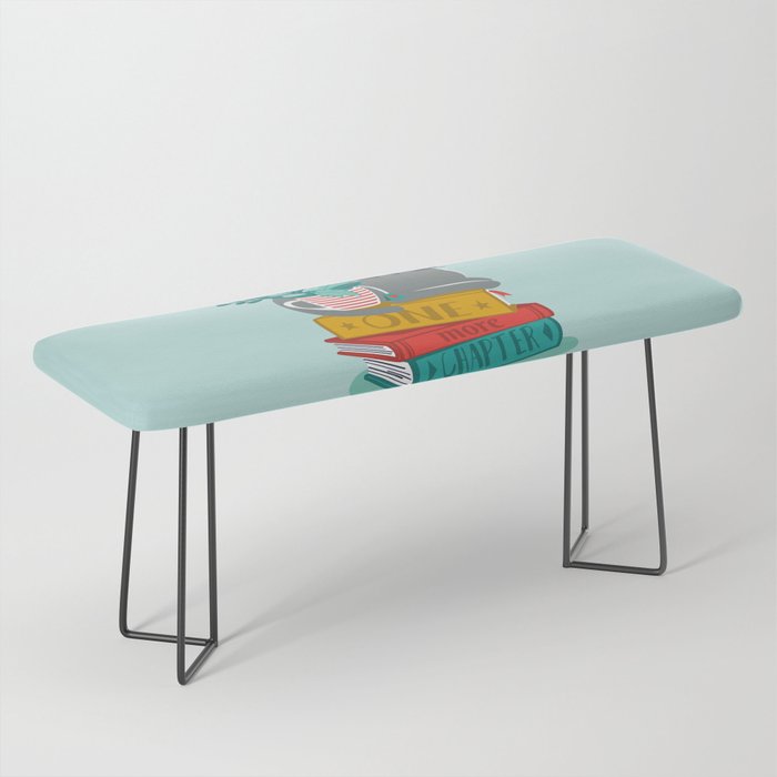 One more chapter // aqua background grey cat striped mug with plants red green and yellow books  Bench Gallery Image 1