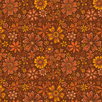 Groovy Sunflower Print in Brown Coffee Mug Gallery Image 2